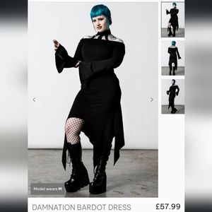Killstar Damnation Bardot Dress XXL